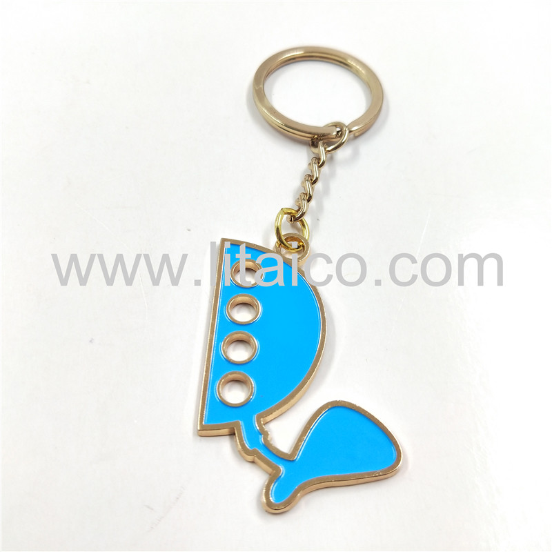 Fashion dolphin metal key chain