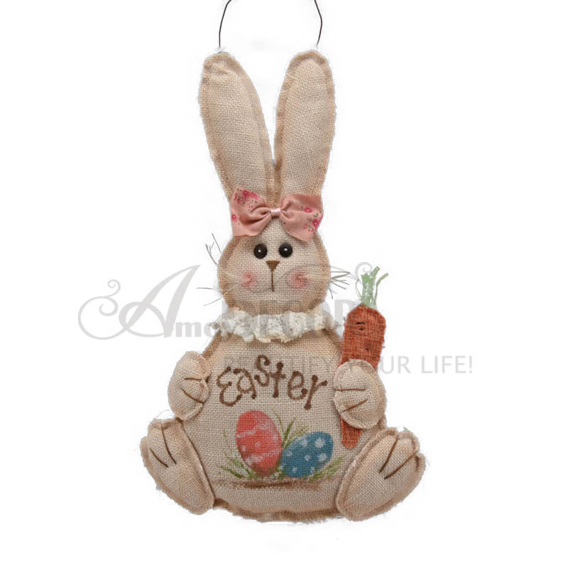 1asst. Fabric Rabbit Hanging Décor