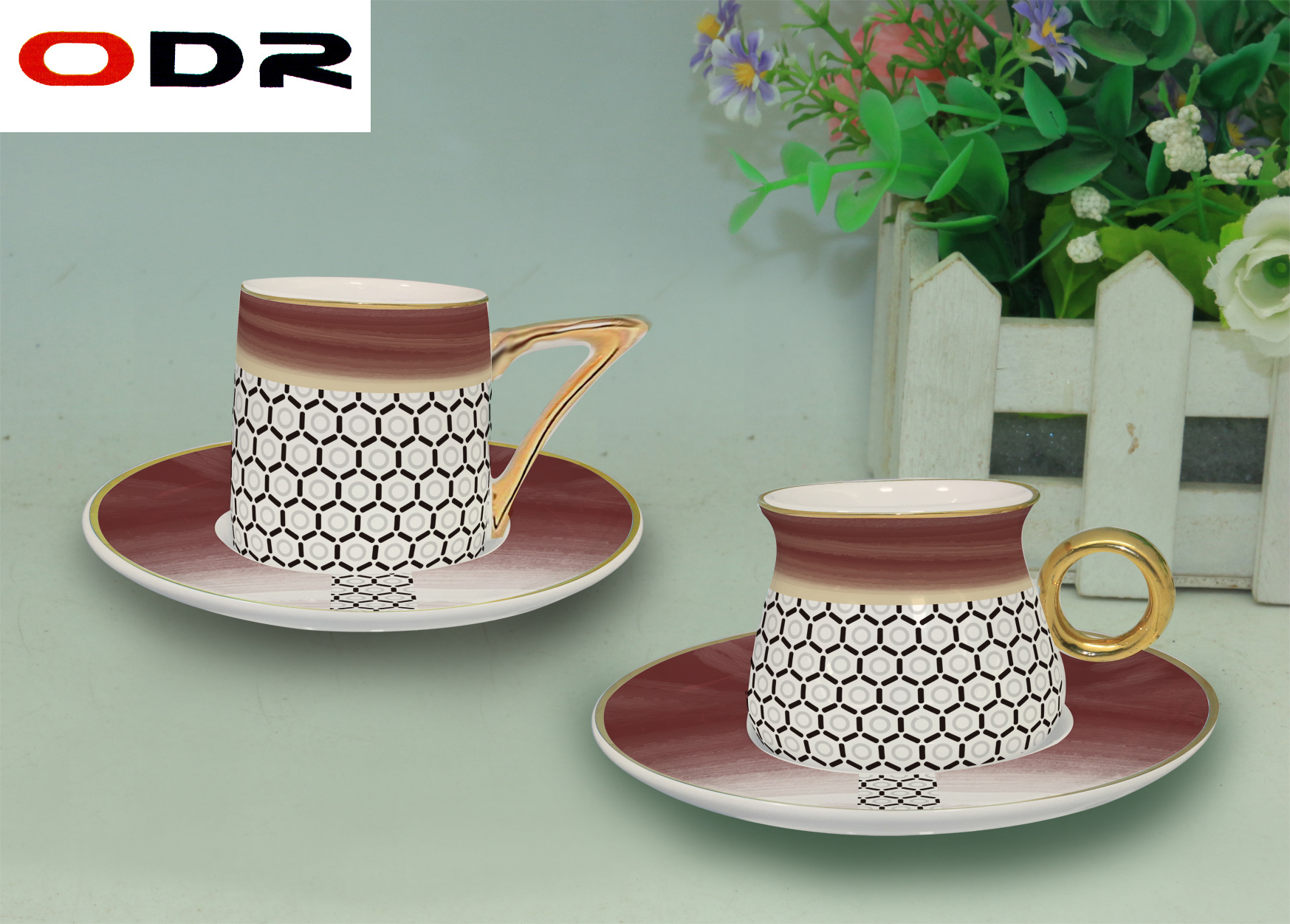 Set of 6 900cc coffee cup and saucer