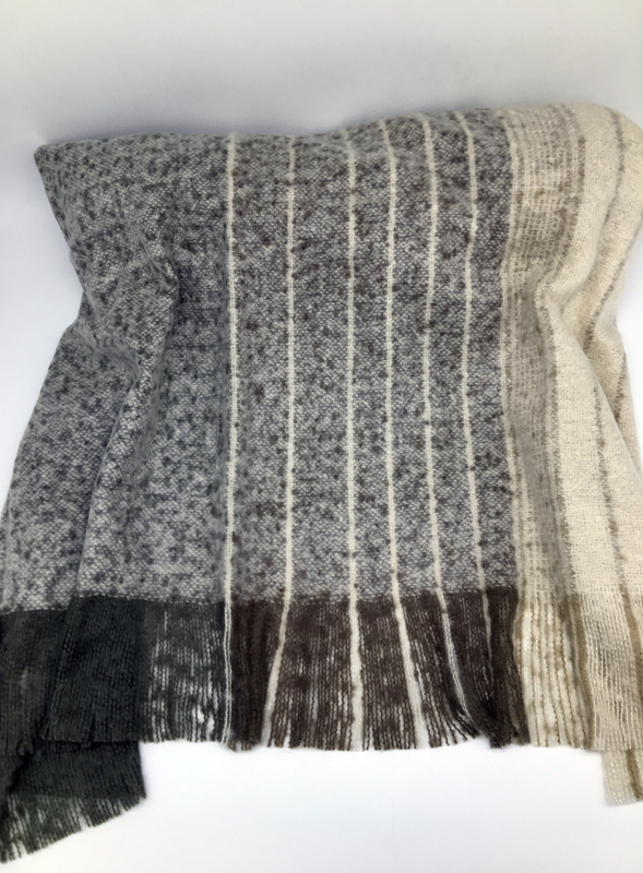 Decorative Throw Blanket with Fringe Soft Striped Multi Color Throws for Couch Sofa Armchair Bed