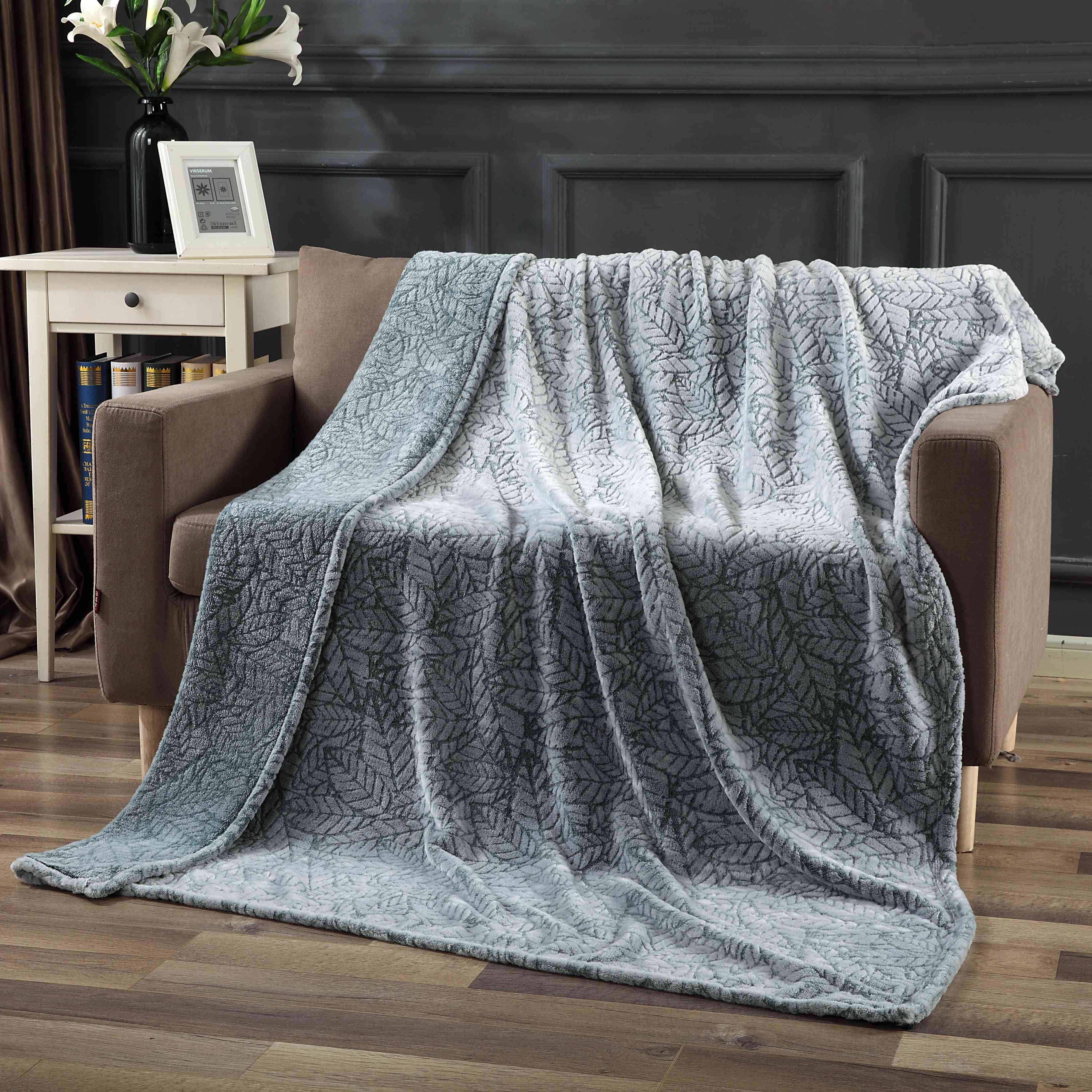 Twotone Burnt-out Flannel Fleece blanket