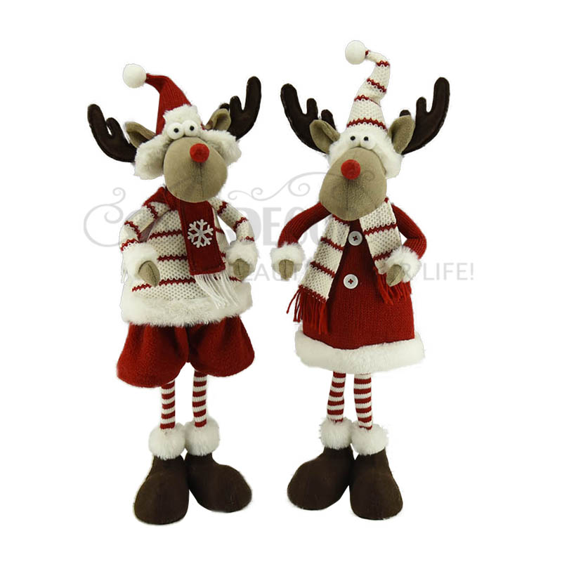 2asst. Fabric Standing Boy&girl Moose