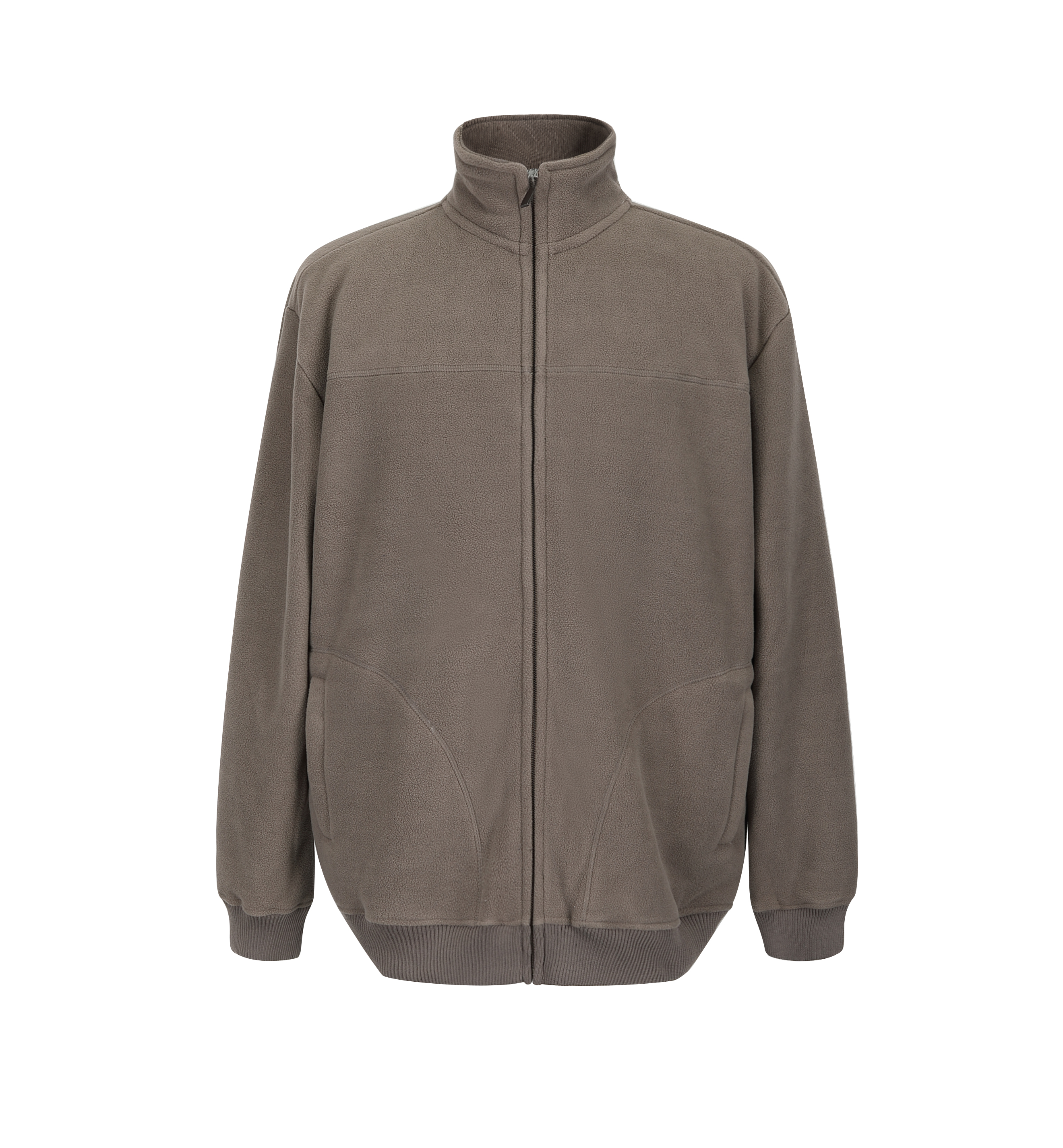 Men's Knit Polar Fleece Bonded With Mock Fur Jacket