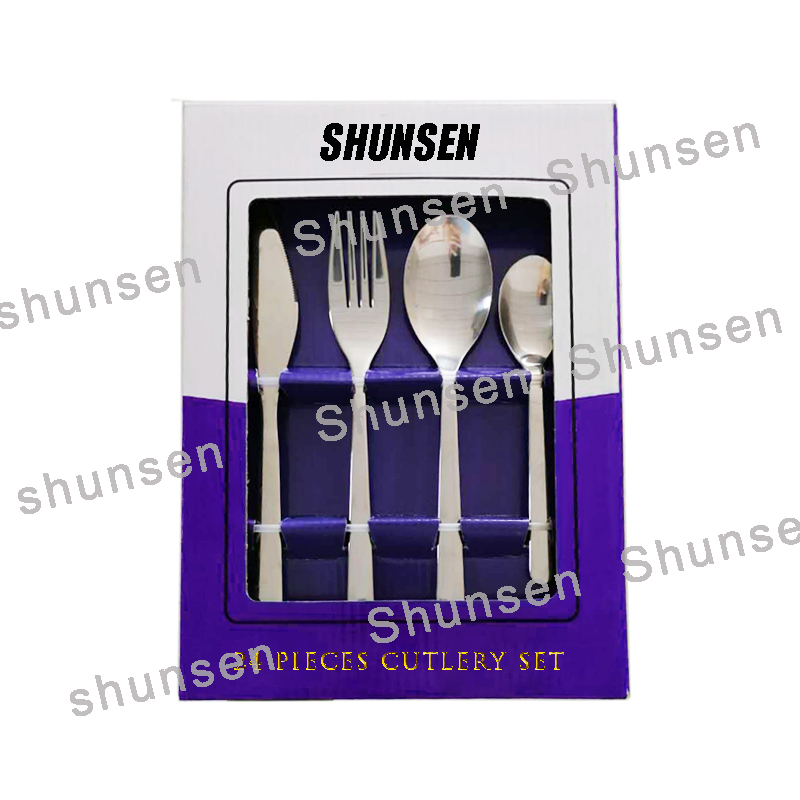 24pcs hand polish stainless steel flatware