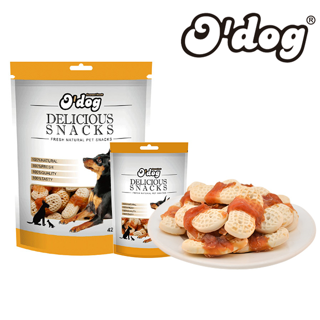 Pet food dog treat snack Chicken & peanut shape biscuits
