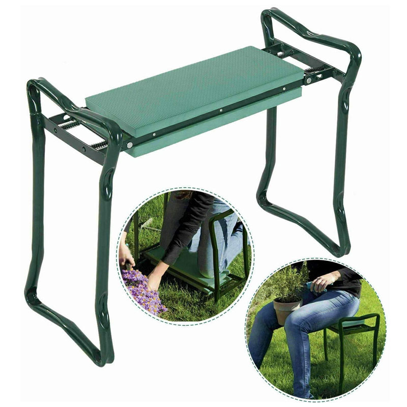 1Foldable Garden Kneeling Stool Pad and Seat w/handles