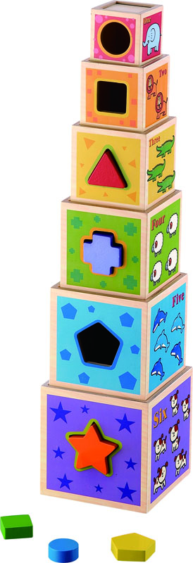 Wooden Toys Blocks Stacking Tower