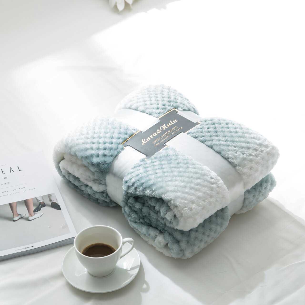 Jacquard printed flannel fleece blanket