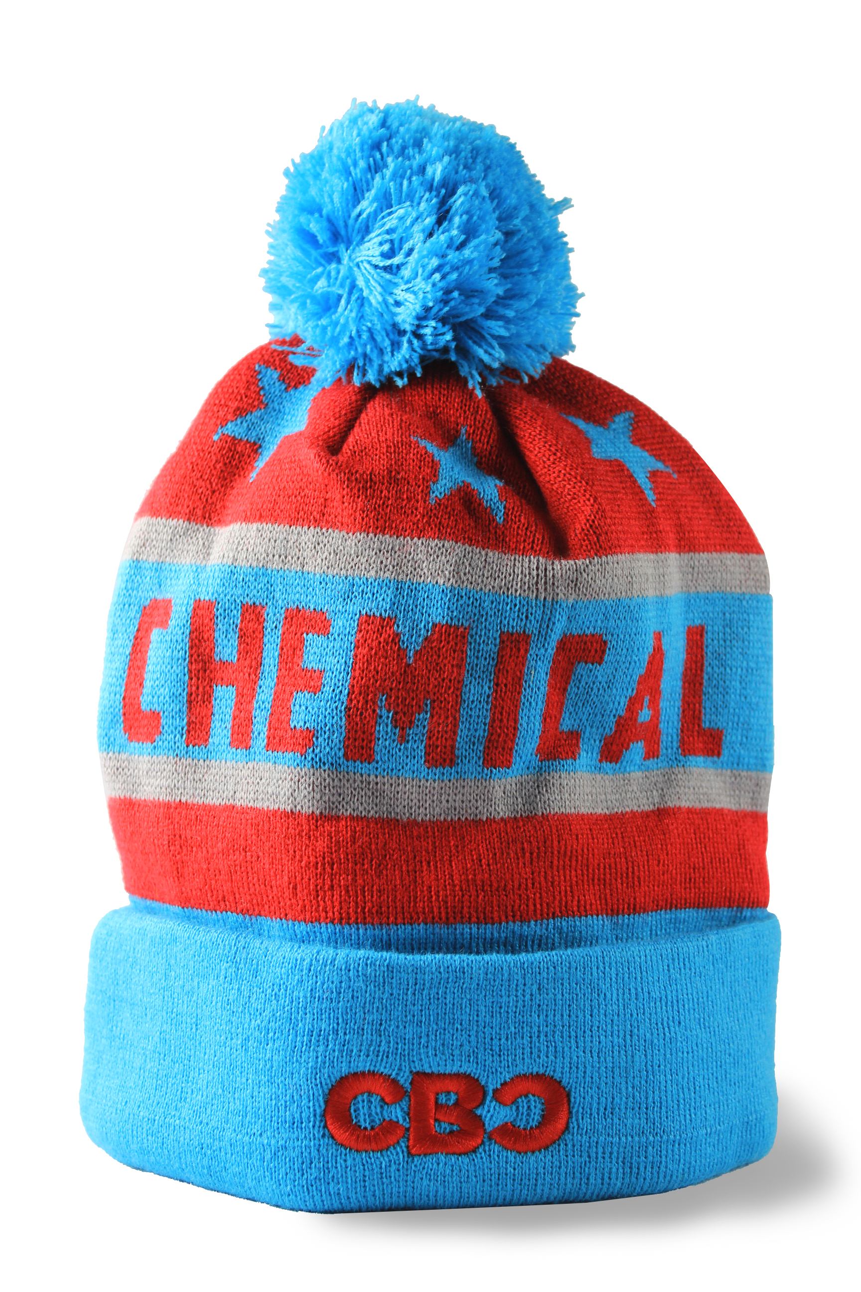 Jacquard pompon beanie cap