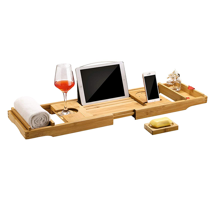 Expandable Bamboo Bathtub Caddy