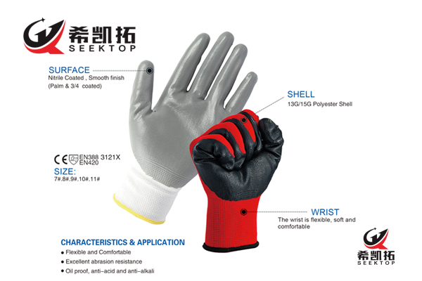 Nitrile Smooth Coated Gloves