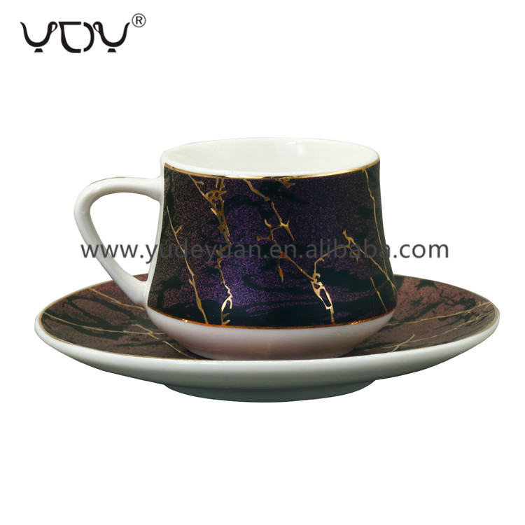 middle east style fine china new bone coffee gold trim tea cup and saucer