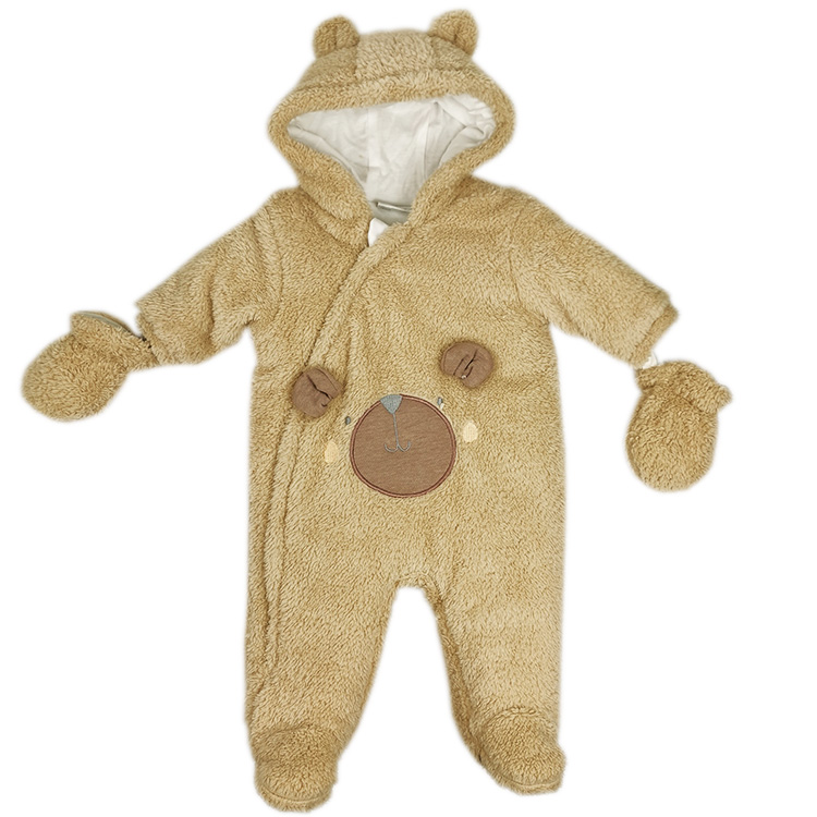 Briantex Wholesale unisex Baby Rompers Winter Long Sleeve Hooded baby clothes newborn rompers
