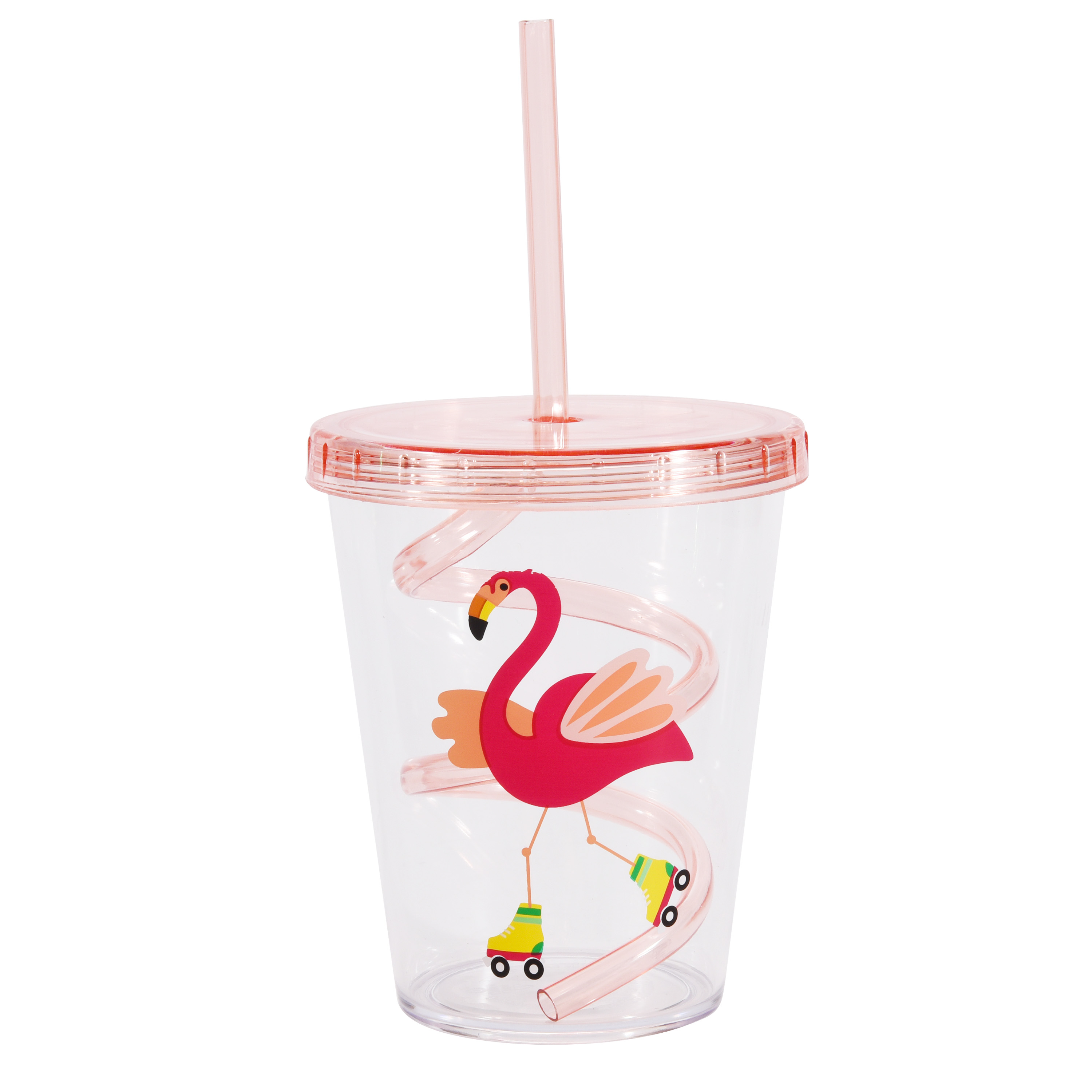 Plastic straw cup