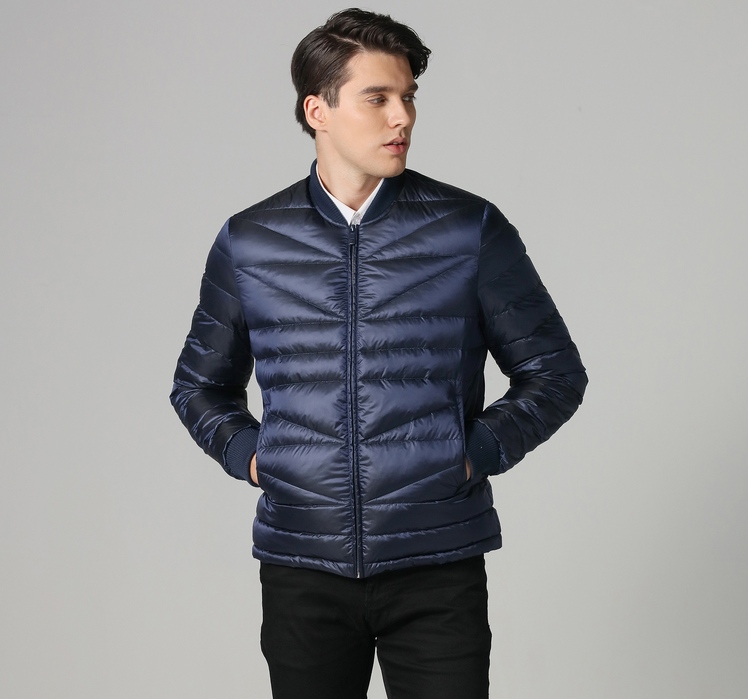 Men's light down jacket short