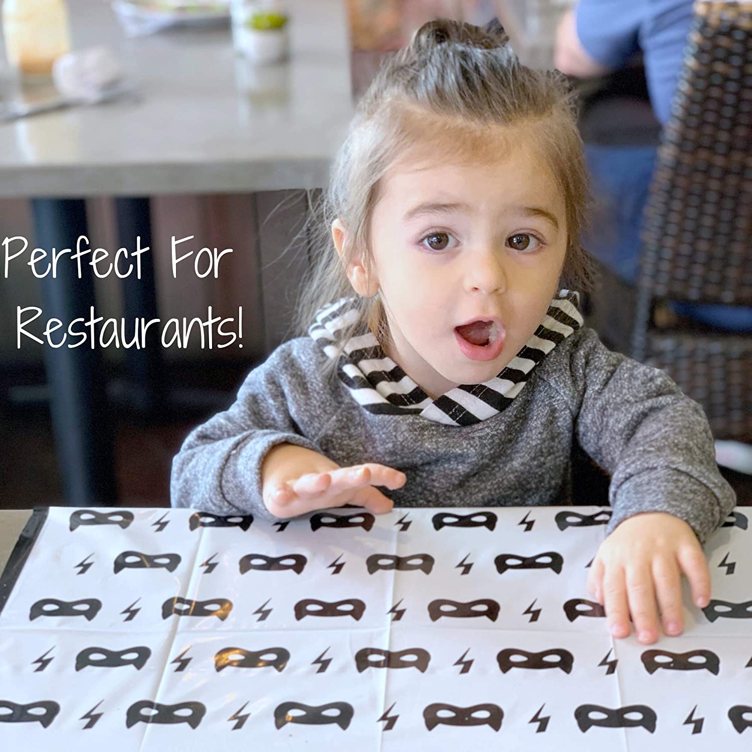 Glasses design Super Sticky Disposable Placemat for Baby or Toddler BPA Free 4 Side Stick On Food Grade table mat