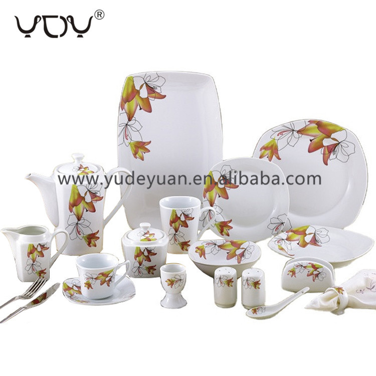YDY new design porcelain luxury 80pcs bone china dinner sets