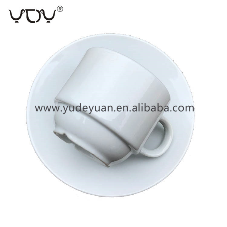 Chaozhou Popular cheap white 90cc bulk tea coffee cups saucer porcelain