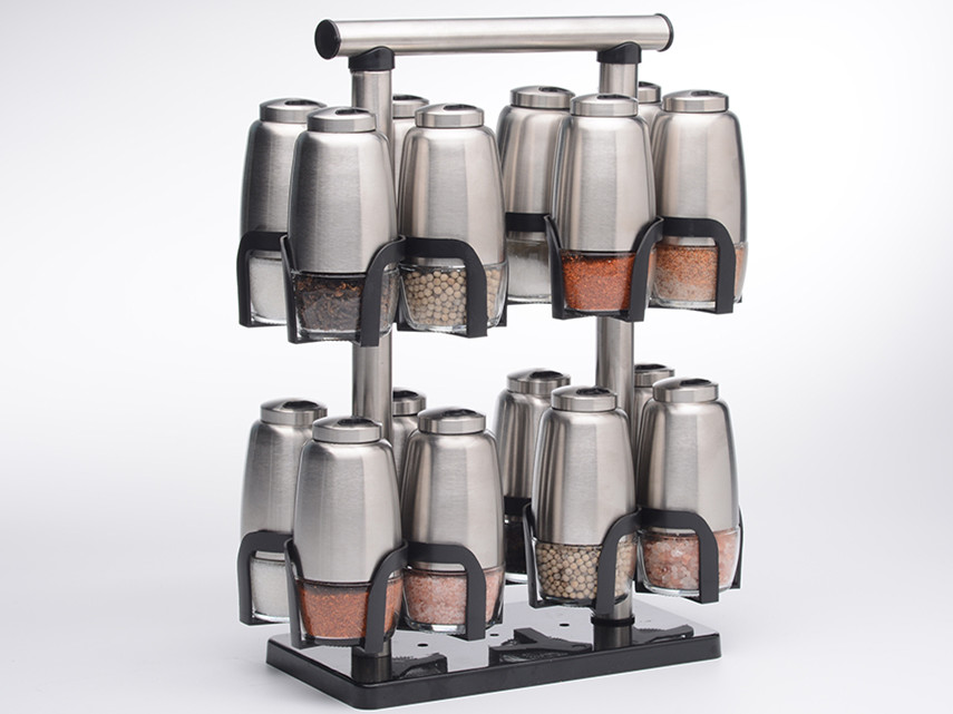 glass spice jar set