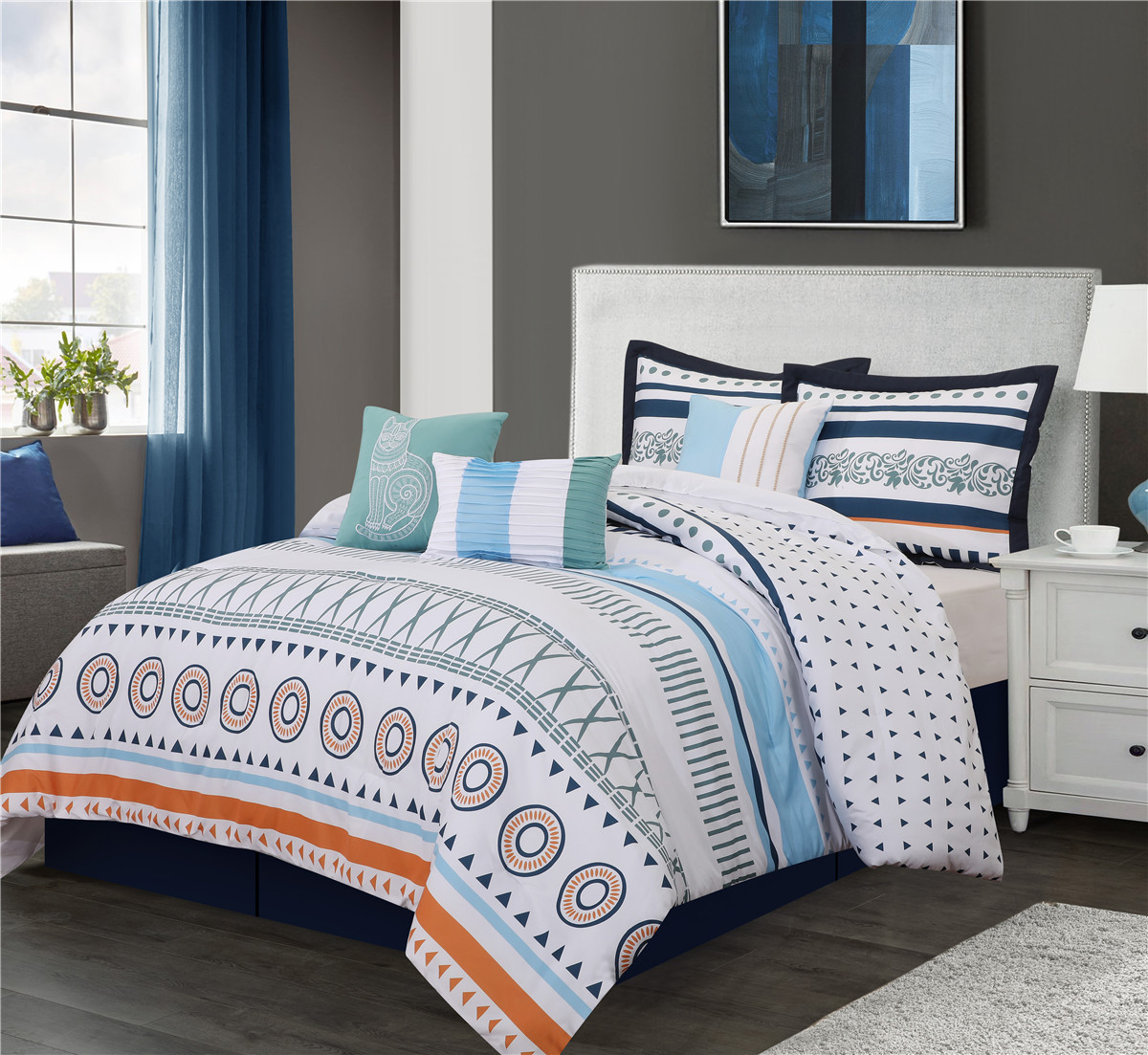 Gerson microfiber print comforter set