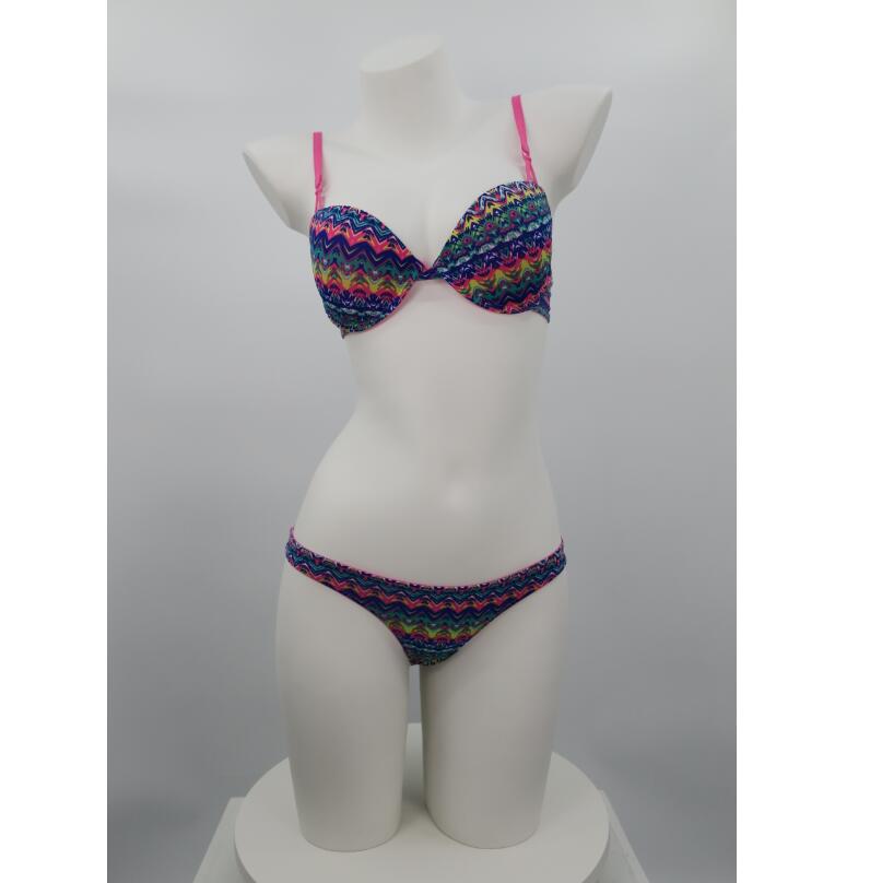Hot Sale Sexy Underwear Printed Push Up Bra Bikini Set