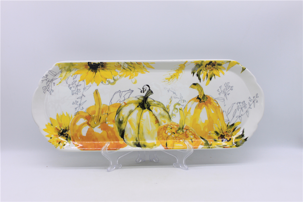 Ceramic Serving Tray Harvest with Pumpkin Decal