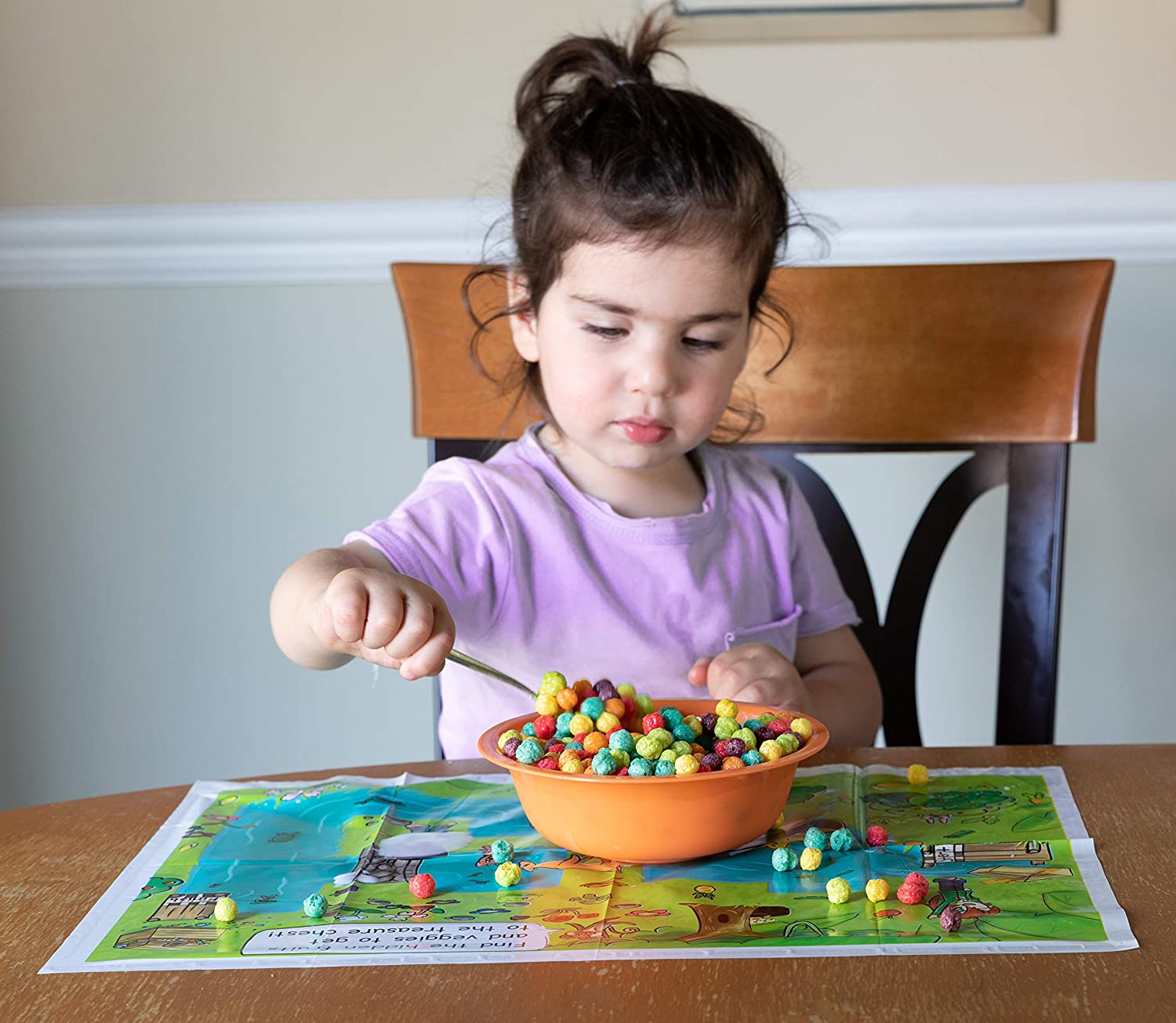 Mulit color Forests and rivers design Super Sticky Disposable Placemat for Baby Toddler BPA Free 4 Side Stick On table mat