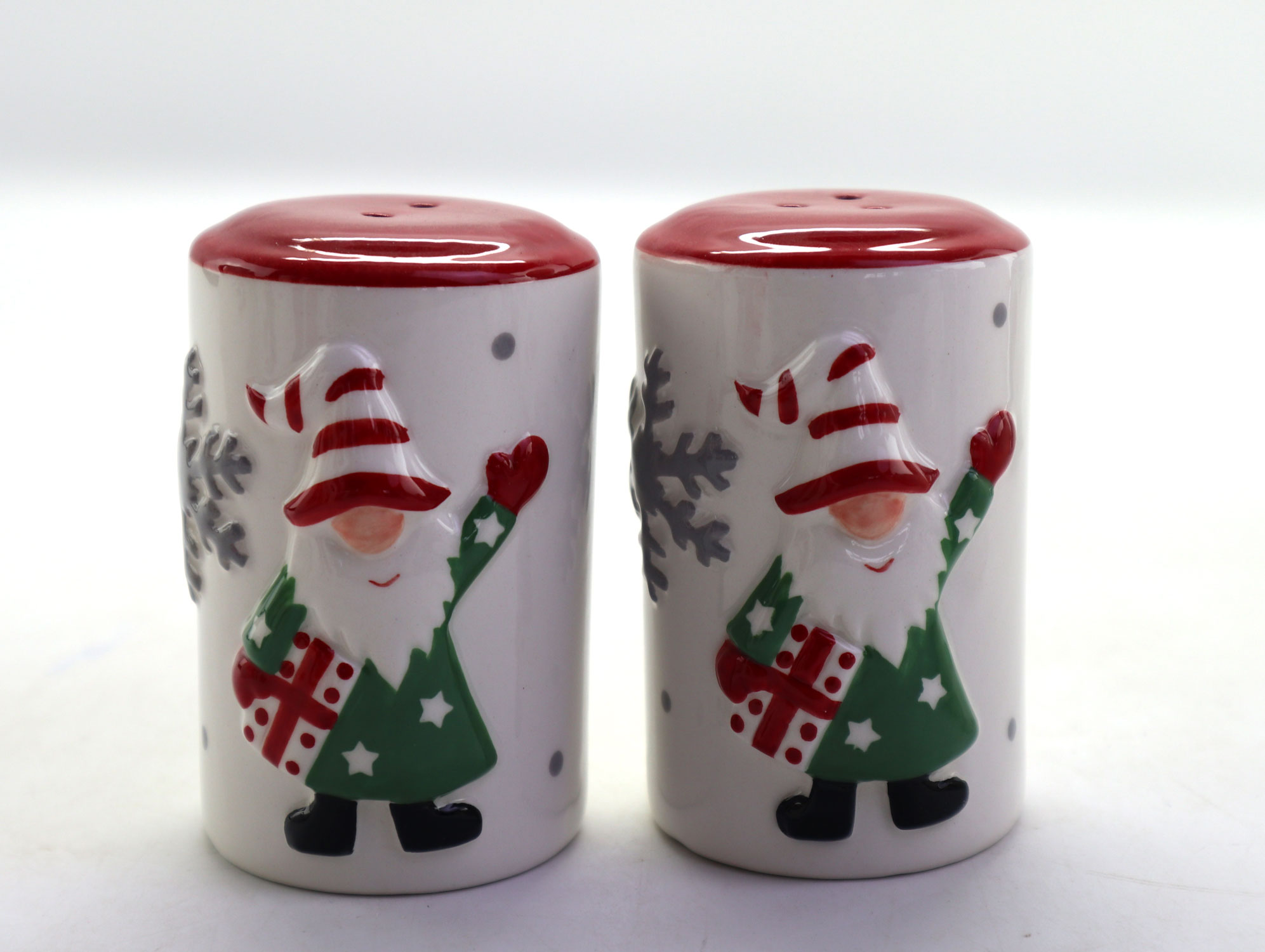 Christmas salt pepper, S+P, salt holder, pepper holder