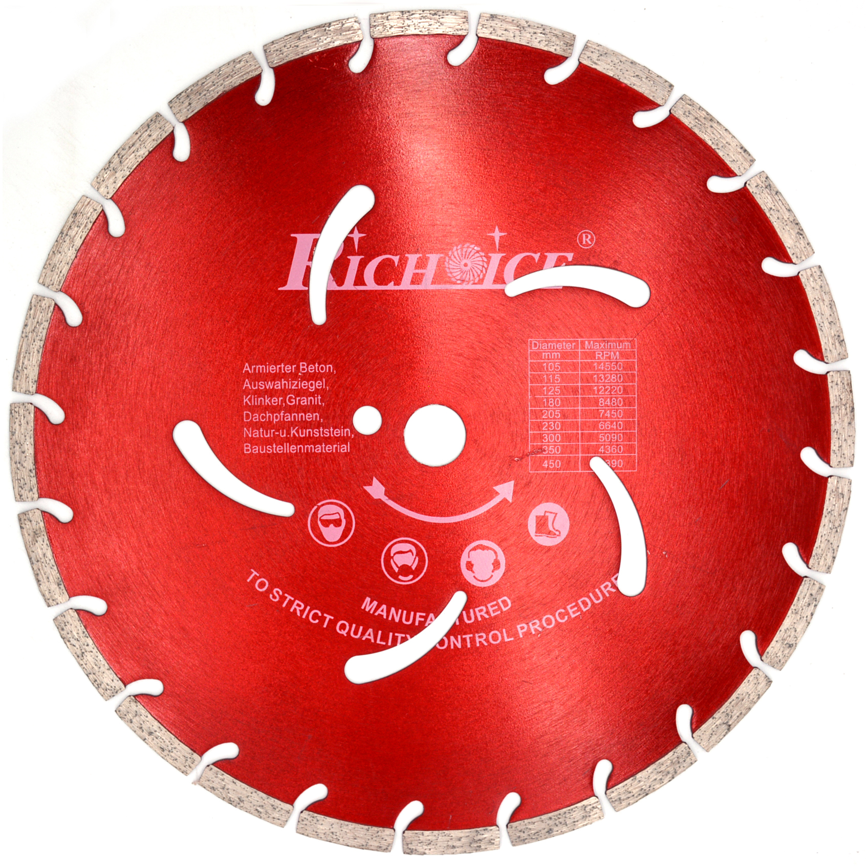 115mm Hot Pressed Segment Diamond Saw Blade