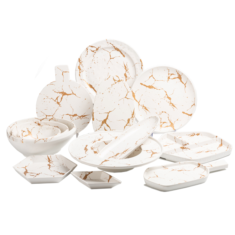 new white color marble melamine dinnerware sets