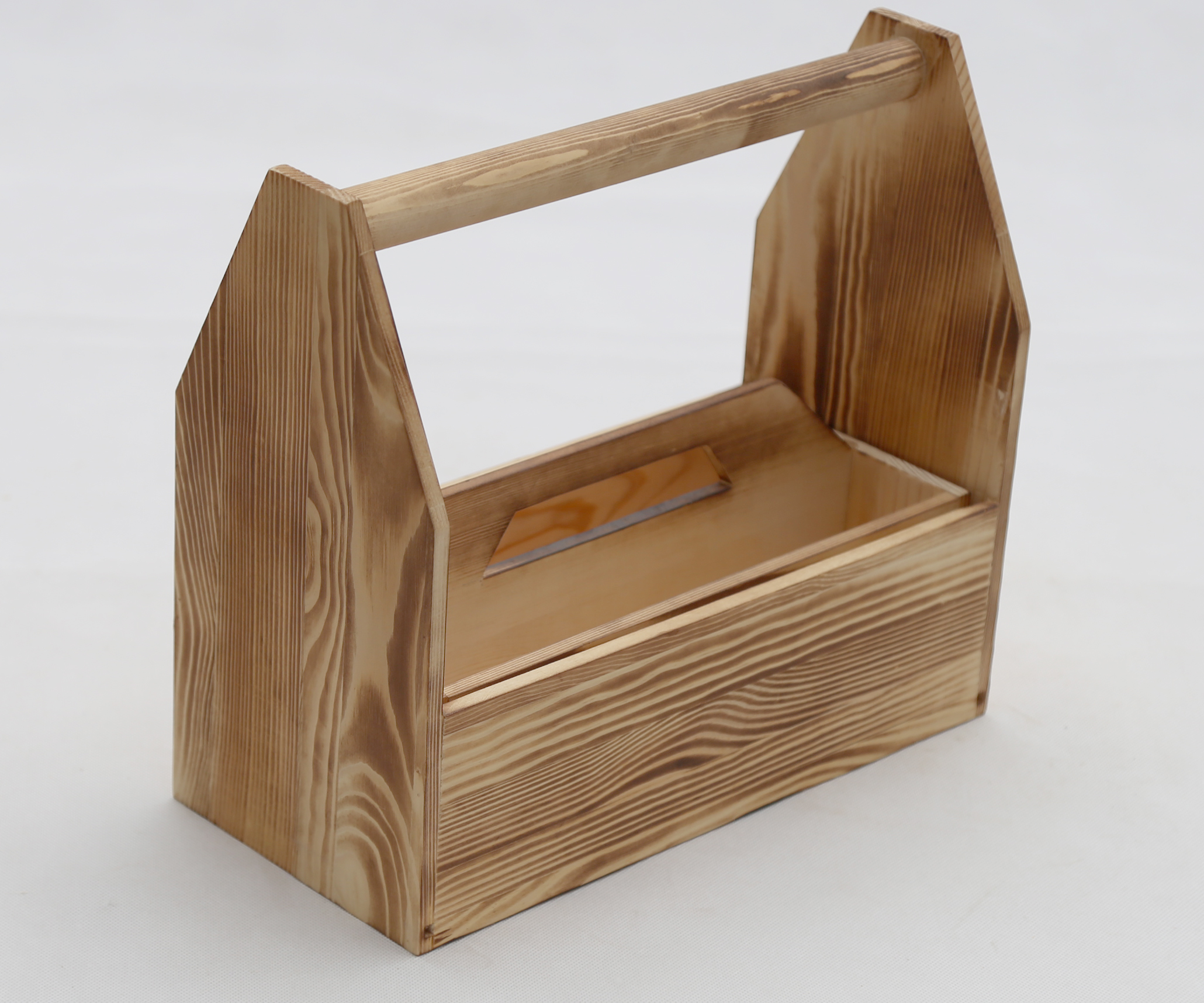 Wooden storage basket