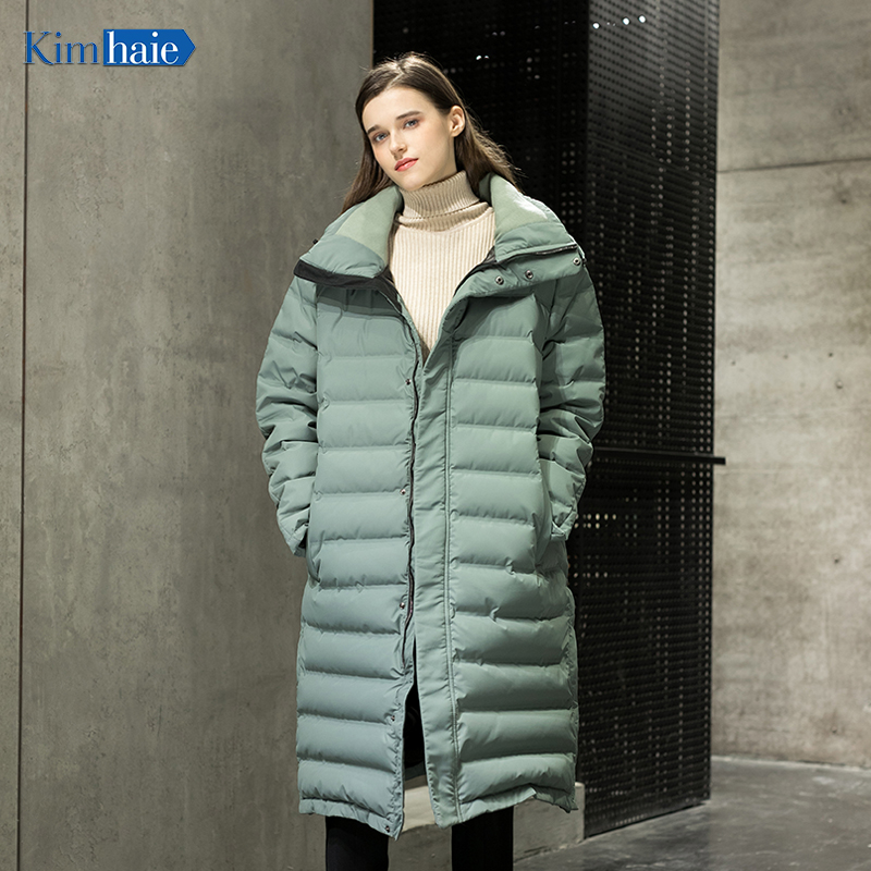 Ladies's green winter warm fashion long jacket
