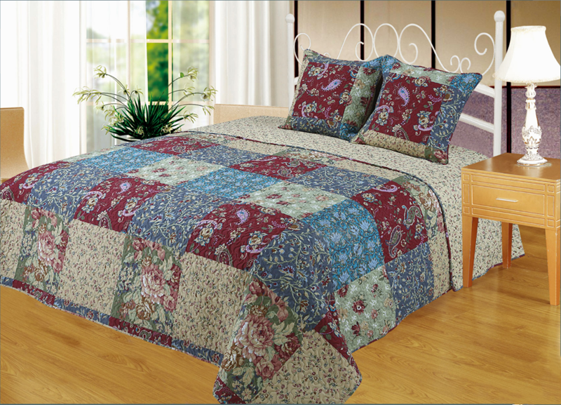 Wholesale luxury polyester printed microfiber ultrasonic quilt
