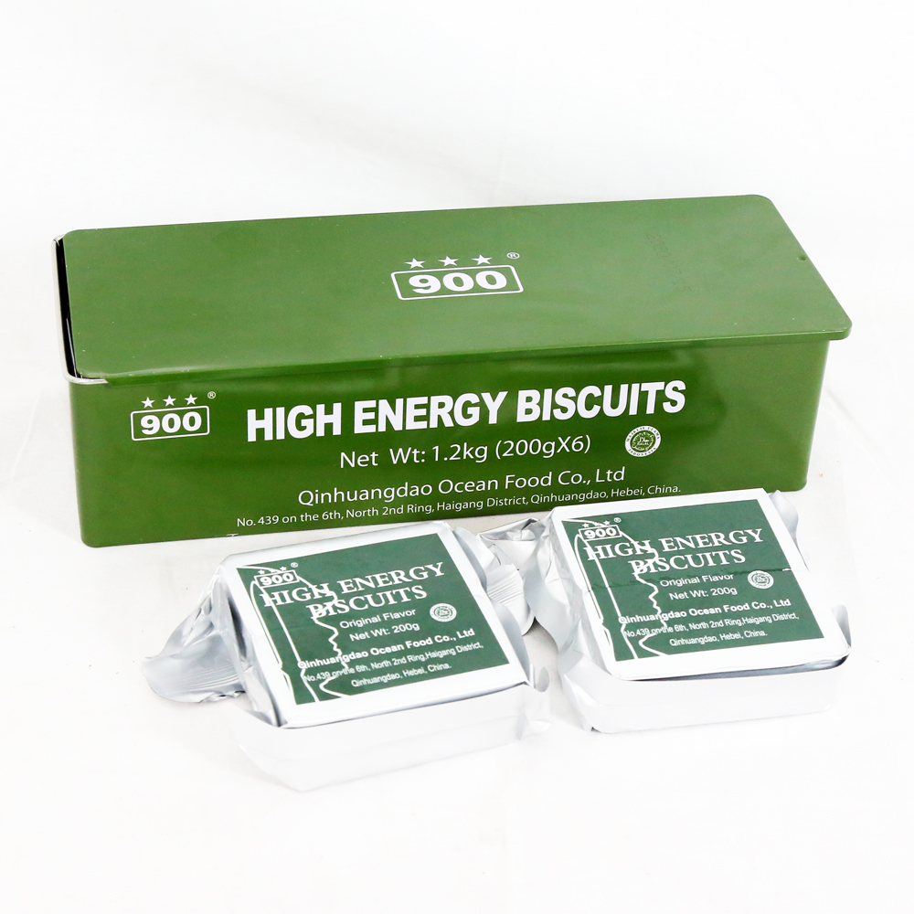 High energy compressed biscuits，emergency food ration, high protein bar 200g,6bags one tin