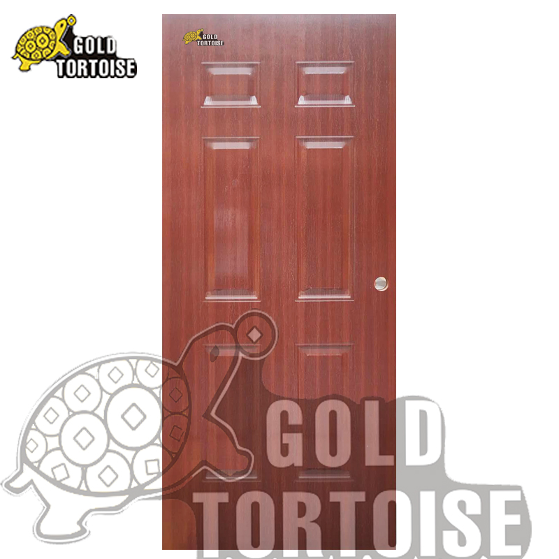 Wooden Edge 6 Panel Steel Door with PVC coated