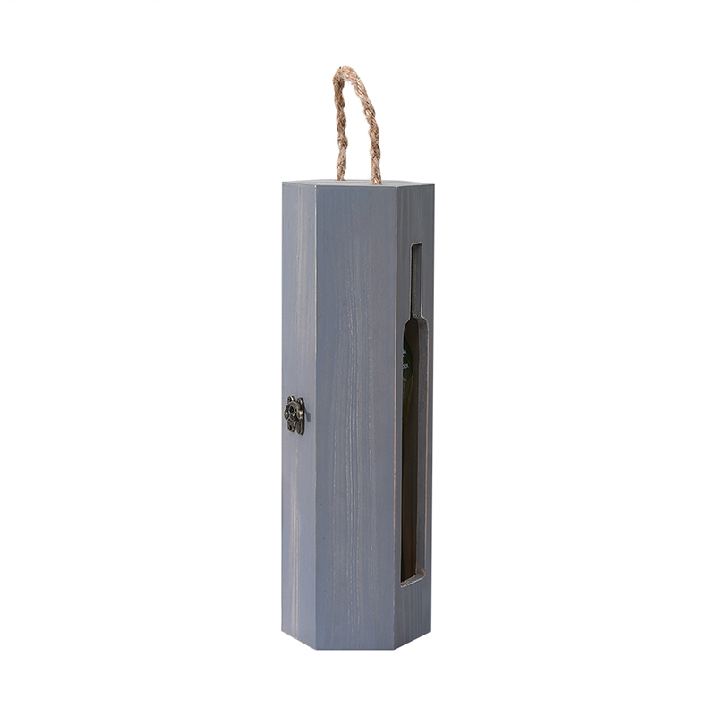 Single bottle wooden wine box