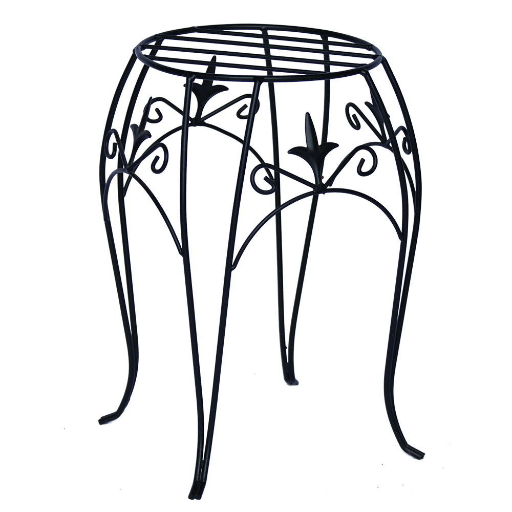 Black Metal Patio Stand Holder Flower Pot