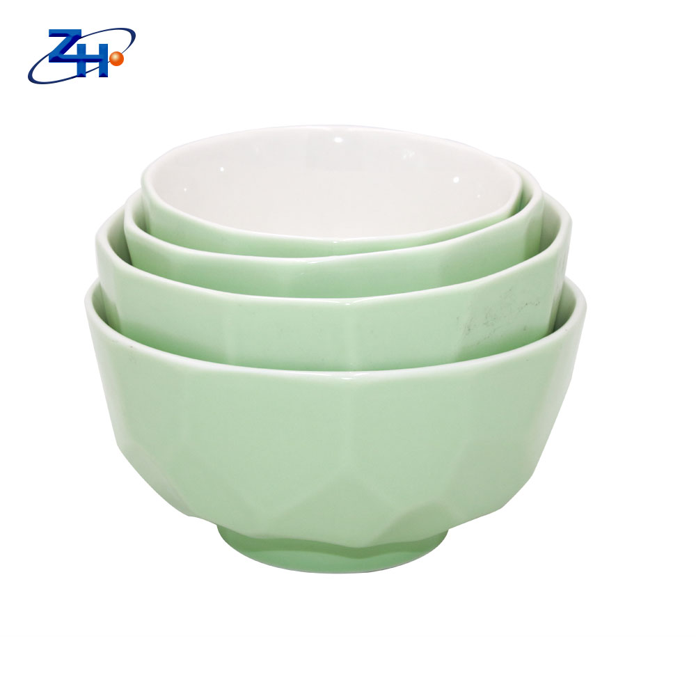 Ceramic fancy design colored dinner set