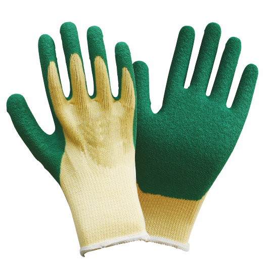 Latex palm coated safety gloves with crinkle finish