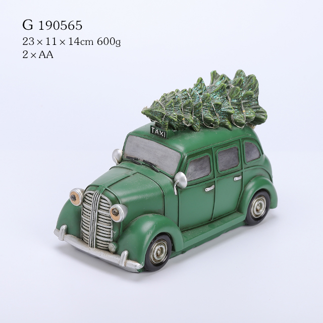 Polyresin Christmas Turck With Tree With LED Light