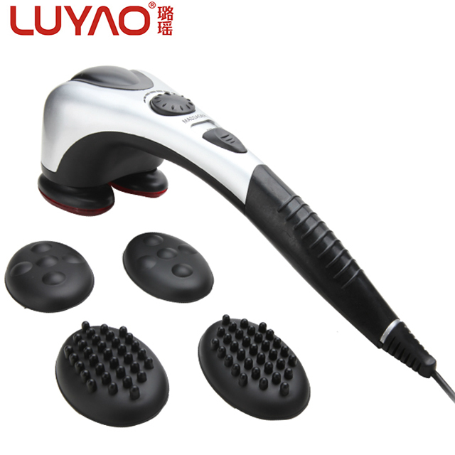 Dual Nodes Deep Tssue Percussion Handheld Massager Gun With Rotatable Button Control,Dual Massage Heads,