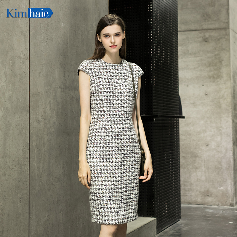 Ladies's autumn multicolored peter pan collar casual dress