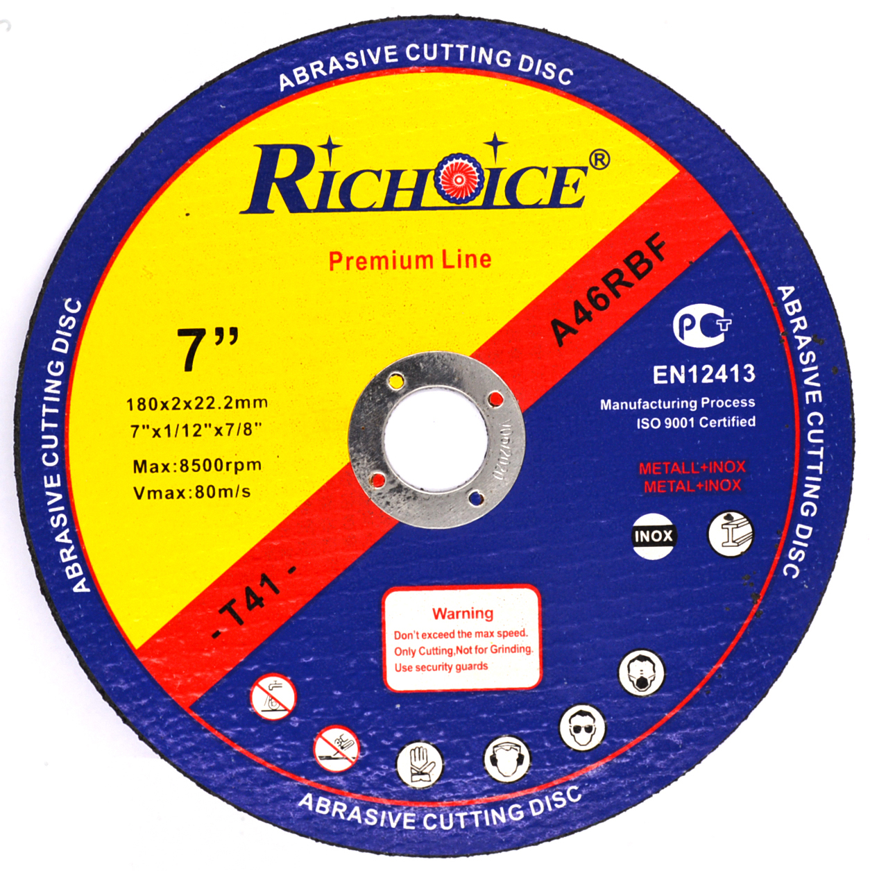 180mm Abrasive cutting disc for cutting metal