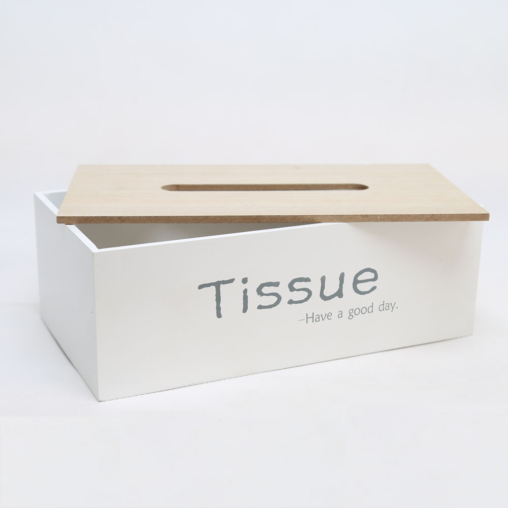 Wooden tissue box
