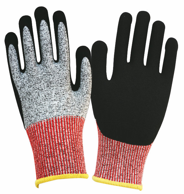 Cut-resistant Gloves with Nitrile Sandy Finished Coating