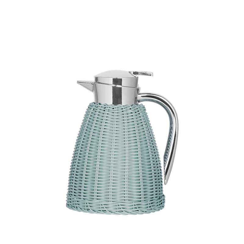 Household stainless steel thermos pot with Pastoral style rattan craft