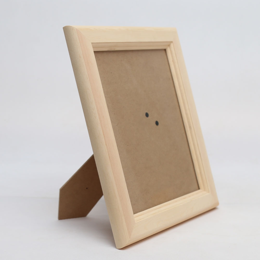 Natural color wooden photo frame