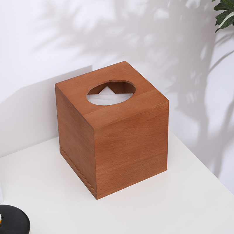 Oak wood tissue box