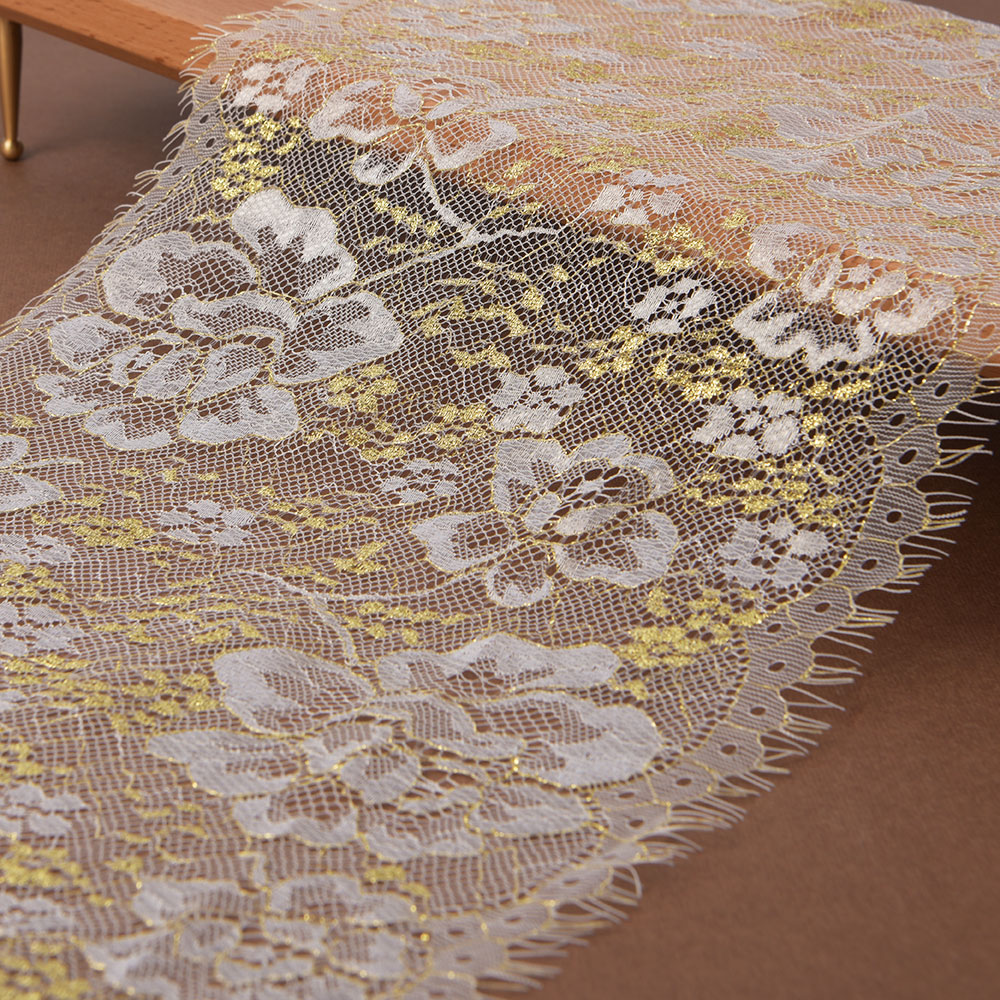 Nylon White Non-Elastic Tricot Lace Trim