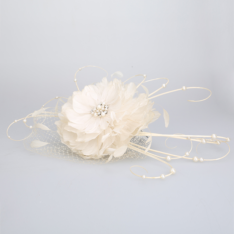 2020 handmade fashion feather Mesh Net Veil Party Flower Fascinator Hat